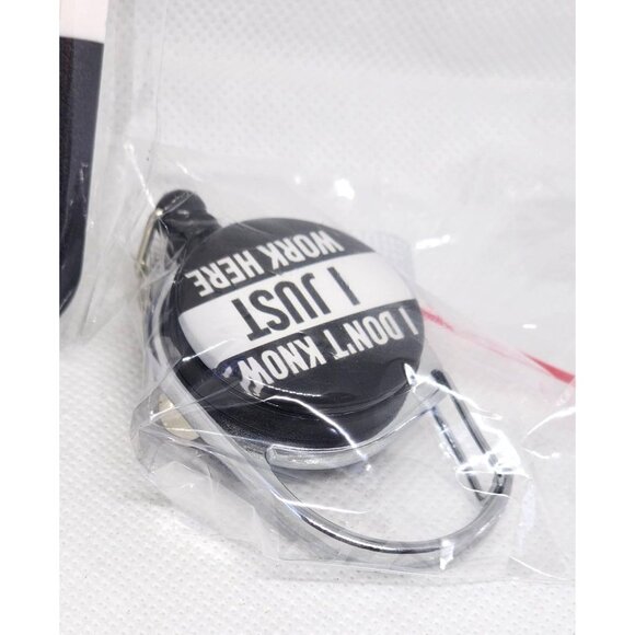 Black White ID Badge Holder Clip On Extendable - Stylish & Practical Accessories - Picture 9 of 10